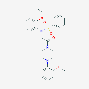 molecular formula C27H31N3O5S B299227 N-(2-ethoxyphenyl)-N-[2-[4-(2-methoxyphenyl)piperazin-1-yl]-2-oxoethyl]benzenesulfonamide 
