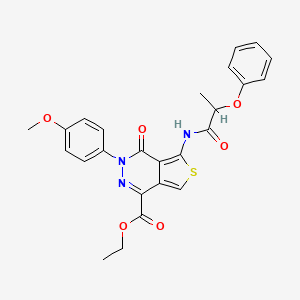 Ethyl 3-(4-methoxyphenyl)-4-oxo-5-(2-phenoxypropanoylamino)thieno[3,4-d]pyridazine-1-carboxylate