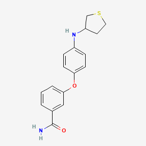 B2992296 3-{4-[(Thiolan-3-yl)amino]phenoxy}benzamide CAS No. 1797650-84-0