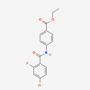 molecular formula C16H13BrFNO3 B2992319 Ethyl 4-(4-bromo-2-fluorobenzamido)benzoate CAS No. 330677-55-9