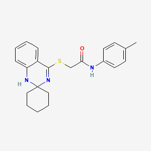 molecular formula C22H25N3OS B2992376 N-(4-METHYLPHENYL)-2-{1'H-SPIRO[CYCLOHEXANE-1,2'-QUINAZOLINE]SULFANYL}ACETAMIDE CAS No. 866896-73-3
