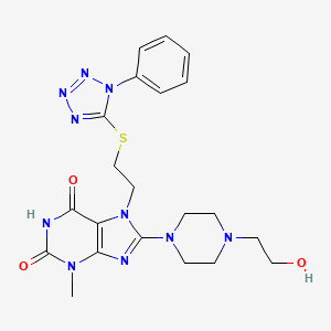 8-(4-(2-hydroxyethyl)piperazin-1-yl)-3-methyl-7-(2-((1-phenyl-1H-tetrazol-5-yl)thio)ethyl)-1H-purine-2,6(3H,7H)-dione