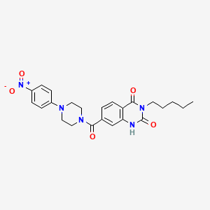 7-(4-(4-nitrophenyl)piperazine-1-carbonyl)-3-pentylquinazoline-2,4(1H,3H)-dione