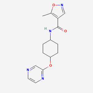5-methyl-N-((1r,4r)-4-(pyrazin-2-yloxy)cyclohexyl)isoxazole-4-carboxamide