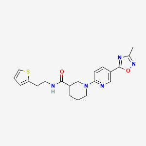 1-(5-(3-methyl-1,2,4-oxadiazol-5-yl)pyridin-2-yl)-N-(2-(thiophen-2-yl)ethyl)piperidine-3-carboxamide
