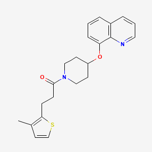 3-(3-Methylthiophen-2-yl)-1-(4-(quinolin-8-yloxy)piperidin-1-yl)propan-1-one