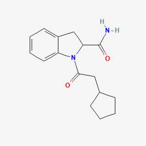 molecular formula C16H20N2O2 B2992441 1-(2-Cyclopentylacetyl)indoline-2-carboxamide CAS No. 1103513-77-4