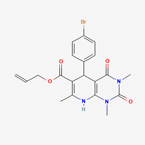 molecular formula C20H20BrN3O4 B2992457 prop-2-en-1-yl 5-(4-bromophenyl)-1,3,7-trimethyl-2,4-dioxo-1H,2H,3H,4H,5H,8H-pyrido[2,3-d]pyrimidine-6-carboxylate CAS No. 622360-36-5