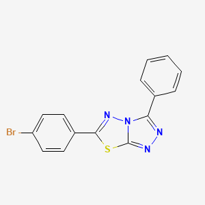 molecular formula C15H9BrN4S B2992458 6-(4-Bromophenyl)-3-phenyl-[1,2,4]triazolo[3,4-b][1,3,4]thiadiazole CAS No. 537017-15-5