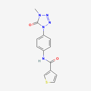 molecular formula C13H11N5O2S B2992463 N-(4-(4-methyl-5-oxo-4,5-dihydro-1H-tetrazol-1-yl)phenyl)thiophene-3-carboxamide CAS No. 1396797-97-9