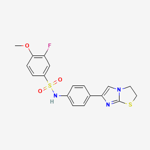 N-(4-(2,3-dihydroimidazo[2,1-b]thiazol-6-yl)phenyl)-3-fluoro-4-methoxybenzenesulfonamide