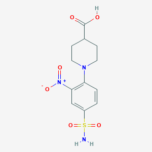 molecular formula C12H15N3O6S B2992478 1-(2-Nitro-4-sulfamoylphenyl)piperidine-4-carboxylic acid CAS No. 790271-27-1
