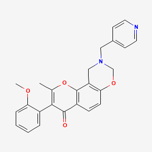 3-(2-methoxyphenyl)-2-methyl-9-(pyridin-4-ylmethyl)-9,10-dihydrochromeno[8,7-e][1,3]oxazin-4(8H)-one