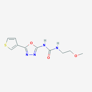 molecular formula C10H12N4O3S B2992485 1-(2-Methoxyethyl)-3-(5-(thiophen-3-yl)-1,3,4-oxadiazol-2-yl)urea CAS No. 1251580-29-6