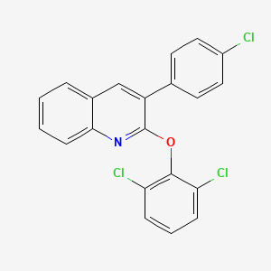 molecular formula C21H12Cl3NO B2992496 3-(4-Chlorophenyl)-2-(2,6-dichlorophenoxy)quinoline CAS No. 478260-81-0