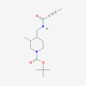 molecular formula C16H26N2O3 B2992559 Tert-butyl 4-[(but-2-ynoylamino)methyl]-3-methylpiperidine-1-carboxylate CAS No. 2411278-63-0