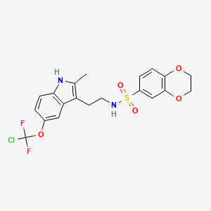 molecular formula C20H19ClF2N2O5S B2992596 N-{2-[5-(chlorodifluoromethoxy)-2-methyl-1H-indol-3-yl]ethyl}-2,3-dihydro-1,4-benzodioxine-6-sulfonamide CAS No. 886120-96-3