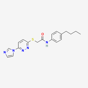 molecular formula C19H21N5OS B2992598 2-((6-(1H-imidazol-1-yl)pyridazin-3-yl)thio)-N-(4-butylphenyl)acetamide CAS No. 1334372-48-3