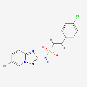 (E)-N-(6-Bromo-[1,2,4]triazolo[1,5-a]pyridin-2-yl)-2-(4-chlorophenyl)ethenesulfonamide
