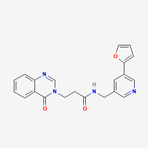 N-((5-(furan-2-yl)pyridin-3-yl)methyl)-3-(4-oxoquinazolin-3(4H)-yl)propanamide