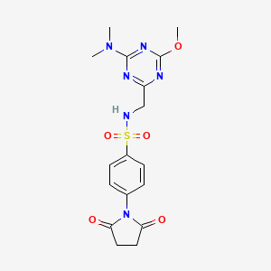 N-((4-(dimethylamino)-6-methoxy-1,3,5-triazin-2-yl)methyl)-4-(2,5-dioxopyrrolidin-1-yl)benzenesulfonamide