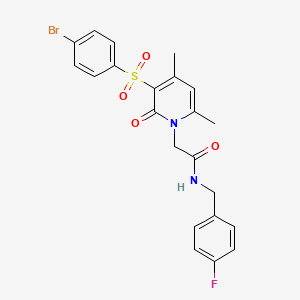 2-(3-((4-bromophenyl)sulfonyl)-4,6-dimethyl-2-oxopyridin-1(2H)-yl)-N-(4-fluorobenzyl)acetamide