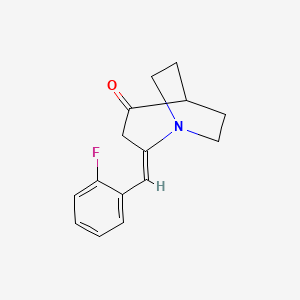 molecular formula C15H16FNO B2992720 (2E)-2-[(2-fluorophenyl)methylidene]-1-azabicyclo[3.2.2]nonan-4-one CAS No. 477848-24-1
