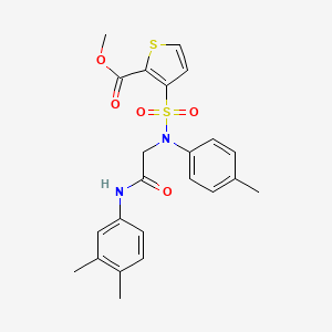 molecular formula C23H24N2O5S2 B2992733 methyl 3-({[(3,4-dimethylphenyl)carbamoyl]methyl}(4-methylphenyl)sulfamoyl)thiophene-2-carboxylate CAS No. 895265-75-5