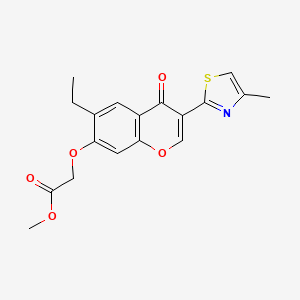 molecular formula C18H17NO5S B2992739 Methyl 2-[6-ethyl-3-(4-methyl-1,3-thiazol-2-yl)-4-oxochromen-7-yl]oxyacetate CAS No. 374704-60-6