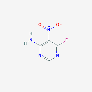 molecular formula C4H3FN4O2 B2992749 6-Fluoro-5-nitropyrimidin-4-amine CAS No. 667-89-0