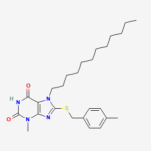 7-Dodecyl-3-methyl-8-[(4-methylphenyl)methylsulfanyl]purine-2,6-dione