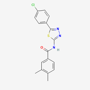 molecular formula C17H14ClN3OS B2992765 N-(5-(4-chlorophenyl)-1,3,4-thiadiazol-2-yl)-3,4-dimethylbenzamide CAS No. 392242-04-5