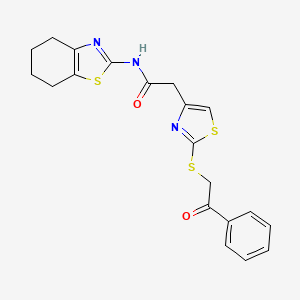 2-(2-((2-oxo-2-phenylethyl)thio)thiazol-4-yl)-N-(4,5,6,7-tetrahydrobenzo[d]thiazol-2-yl)acetamide