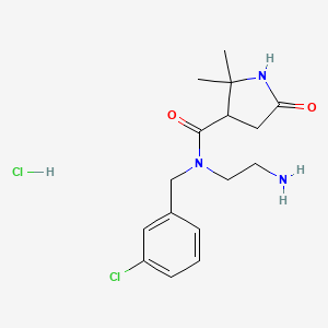 N-(2-Aminoethyl)-N-[(3-chlorophenyl)methyl]-2,2-dimethyl-5-oxopyrrolidine-3-carboxamide;hydrochloride