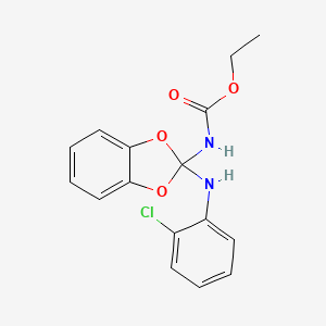 molecular formula C16H15ClN2O4 B2992838 Ethyl (2-((2-chlorophenyl)amino)benzo[d][1,3]dioxol-2-yl)carbamate CAS No. 438015-44-2