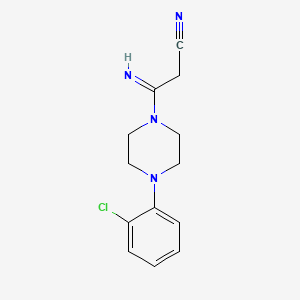 molecular formula C13H15ClN4 B2992849 3-[4-(2-Chlorophenyl)piperazin-1-yl]-3-iminopropanenitrile CAS No. 344276-15-9