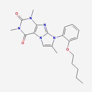 molecular formula C21H25N5O3 B2992853 2,4,7-Trimethyl-6-(2-pentoxyphenyl)purino[7,8-a]imidazole-1,3-dione CAS No. 923448-76-4