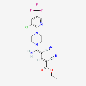 ethyl (2E,4Z)-5-amino-5-{4-[3-chloro-5-(trifluoromethyl)pyridin-2-yl]piperazin-1-yl}-2,4-dicyanopenta-2,4-dienoate