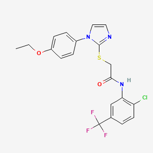 N-(2-chloro-5-(trifluoromethyl)phenyl)-2-((1-(4-ethoxyphenyl)-1H-imidazol-2-yl)thio)acetamide
