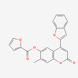 molecular formula C23H14O6 B2992893 4-Benzo[d]furan-2-yl-7-methyl-2-oxochromen-6-yl furan-2-carboxylate CAS No. 898406-22-9
