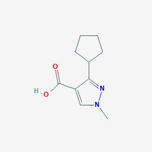 molecular formula C10H14N2O2 B2992976 3-cyclopentyl-1-methyl-1H-pyrazole-4-carboxylic acid CAS No. 1249606-57-2