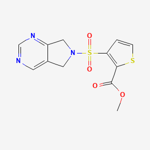molecular formula C12H11N3O4S2 B2992985 methyl 3-((5H-pyrrolo[3,4-d]pyrimidin-6(7H)-yl)sulfonyl)thiophene-2-carboxylate CAS No. 1448070-21-0