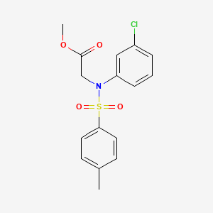 molecular formula C16H16ClNO4S B2993000 Methyl N-(3-chlorophenyl)-N-[(4-methylphenyl)sulfonyl]glycinate CAS No. 418806-87-8