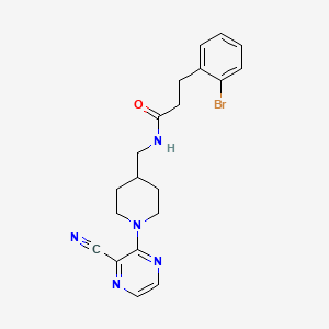 molecular formula C20H22BrN5O B2993013 3-(2-bromophenyl)-N-((1-(3-cyanopyrazin-2-yl)piperidin-4-yl)methyl)propanamide CAS No. 1797576-14-7
