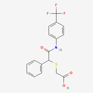 molecular formula C17H14F3NO3S B2993036 2-({2-Oxo-1-phenyl-2-[4-(trifluoromethyl)anilino]ethyl}sulfanyl)acetic acid CAS No. 339108-89-3