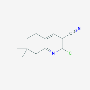 molecular formula C12H13ClN2 B2993089 2-Chloro-7,7-dimethyl-5,6,7,8-tetrahydroquinoline-3-carbonitrile CAS No. 952569-57-2