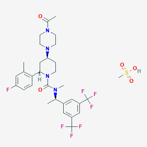 molecular formula C₃₁H₃₉F₇N₄O₅S B029931 Casopitant mesylate CAS No. 414910-30-8
