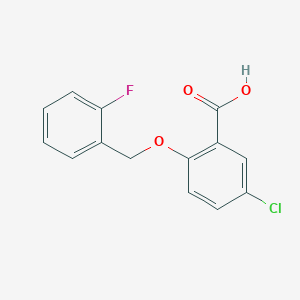 molecular formula C14H10ClFO3 B2993102 5-Chloro-2-[(2-fluorobenzyl)oxy]benzoic acid CAS No. 938357-14-3