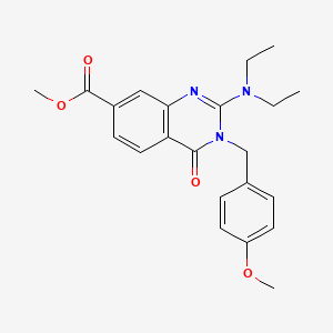 molecular formula C22H25N3O4 B2993233 Methyl 2-(diethylamino)-3-[(4-methoxyphenyl)methyl]-4-oxo-3,4-dihydroquinazoline-7-carboxylate CAS No. 1112410-28-2