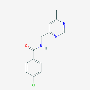molecular formula C13H12ClN3O B2993282 4-chloro-N-[(6-methylpyrimidin-4-yl)methyl]benzamide CAS No. 2189498-32-4